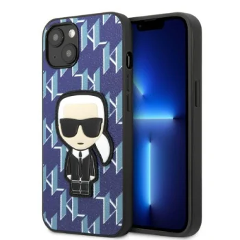 Karl Lagerfeld Monogram Ikonik Patch dėklas, skirtas iPhone 13 mini, mėlynas