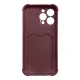 Apple Iphone 11 Pro 5.8\" Silicone Wallet Card Case, Raspberry