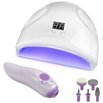 Hybrid Manicure Set: 12W UV/LED Lamp and Nail Drill, White