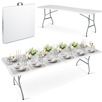 Sulankstomas sodo ir furšeto stalas Plonos 440100, 244 cm, baltas