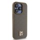 DKNY Leather Monogram dėklas iPhone 15 Pro Max telefonui su MagSafe, rudas