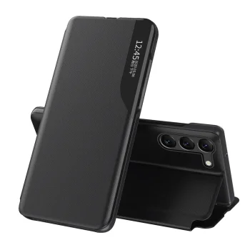 Atverčiamas dėklas Xiaomi POCO C65 / Redmi 13C Hurtel Eco Leather View, juodas