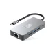 Tech-Protect HB05 9in1 USB-C šakotuvas ir adapteris, pilkas