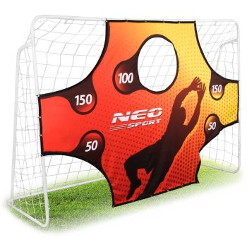 Neo-Sport futbolo vartai su taikinio siena 245 x 155 x 80 cm, modelis 124205