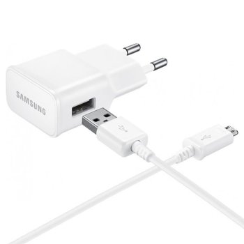 Įkroviklis Samsung EP-TA50EWE 8W USB-A su MicroUSB laidu ECB-DU4AWE (Bulk), baltas