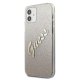 Guess iPhone 12 mini dėklas Glitter Gradient Script, auksinis