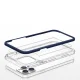 Skaidrus dėklas iPhone 13 Pro su mėlynu rėmeliu Hybrid Armor Clear 3 in 1
