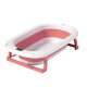 Collapsible Baby Bathtub with Thermometer and Infant Support Cushion, Pink