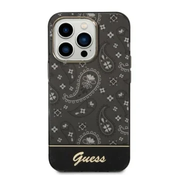 Guess dėklas iPhone 14 Pro Max telefonui Bandana Paisley, juodas