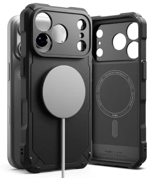 Ringke Rugged Gear Magnetic MagSafe dėklas telefonui iPhone 18 Pro / 17 Pro, juodas