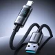 Joyroom S-A16 Pro USB-A į USB-C laidas 66W su ekranu 1.2m, juodas