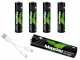 Įkraunamos AAA Li-Ion baterijos 1.5V 660mWh su USB-C, 4 vnt.