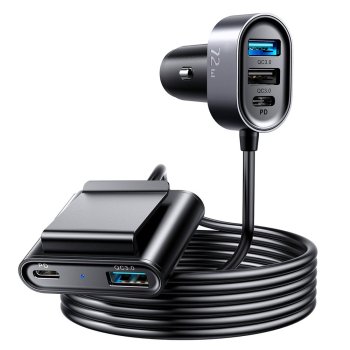 Joyroom JR-CL05 Car Charger 2xPD + 3xQC3.0 72W, Black