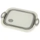 Collapsible Silicone Bowl / Cutting Board / Sink 4in1 5.5L, White/Grey
