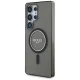 Guess Glitter Circle Classic Logo MagSafe dėklas Samsung Galaxy S25 Ultra, juodas