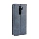 \"Xiaomi Redmi Note 8 Pro\" vintažinio stiliaus atverčiamasis odinis dėklas, mėlynas
