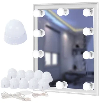 LED veidrodžio lempučių rinkinys, 10 vnt., USB
