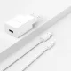 Dudao A4EU USB-A 2.1A įkroviklis su USB-C laidu, baltas