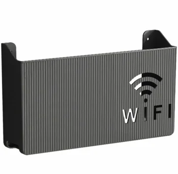 Sieninė lentyna Wi-Fi maršrutizatoriui, juoda