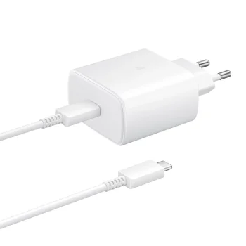 Samsung EP-TA845EWE 45W įkroviklis su USB-C laidu 1.8m baltas Bulk