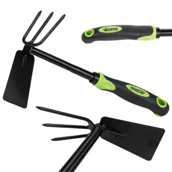 Sodo kauptukas - grėbliukas 2-in-1, 30 cm, juodas/žalias