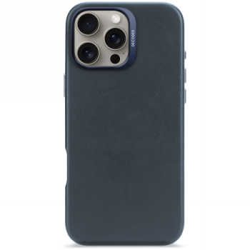 Decoded Leather Backcover MagSafe dėklas iPhone 16 Pro Max, tamsiai mėlynas