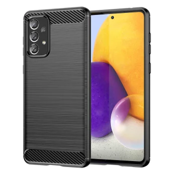 Lankstus TPU dėklas Samsung Galaxy A73 Carbon Case, juodas