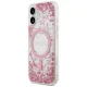 Guess Resin Bottom Glitter MagSafe dėklas iPhone 17 telefonui, rožinis