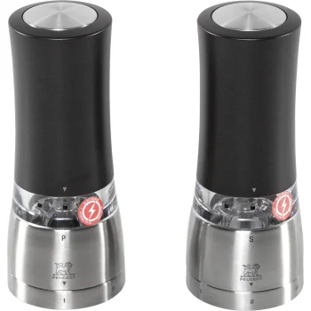 Elektrinis druskos ir pipirų malūnėlių rinkinys Peugeot Daman u'Select 16 cm, juodas