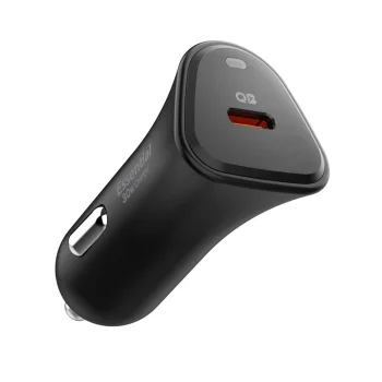 Spigen Essential EV301 30W automobilinis įkroviklis, juodas