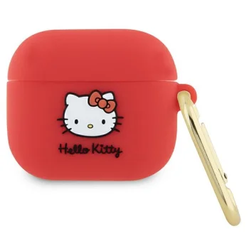 Hello Kitty AirPods 3 silikoninis dėklas su 3D Kitty Head, fuksijos spalvos