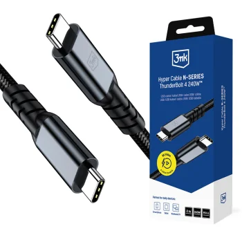 3mk Hyper Cable N-SERIES USB-C į USB-C laidas 2m, juodas