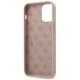 Guess iPhone 12 mini dėklas Silicone Script Gold Logo, šviesiai rožinis