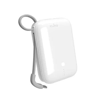 Išorinė baterija Puro Power Link 10 Plus 10000mAh su USB-C laidu, balta