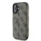 Atverčiamas dėklas Guess 4G Metal Logo, skirtas iPhone 16 Plus, rudas
