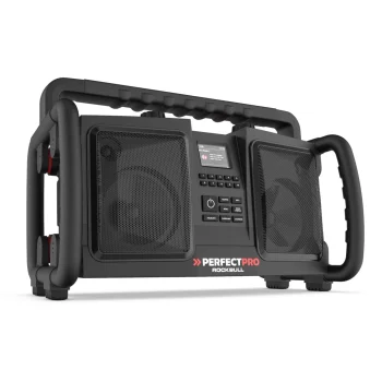 Statybų radijas PerfectPro ROCKBULL, DAB+, FM, Bluetooth, USB, juodas