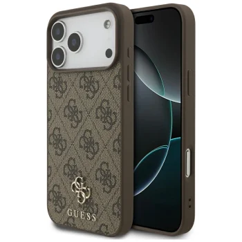 Guess 4G Small Classic Logo MagSafe dėklas skirtas iPhone 17 Pro Max / 18 Pro Max, rudas