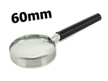 Classic Magnifying Glass with Metal Frame, 60mm, Silver/Black