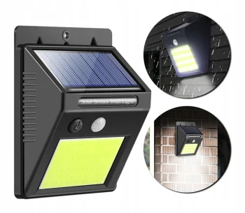 Saulės energijos lempa 48 COB LED su judesio ir prieblandos jutikliu