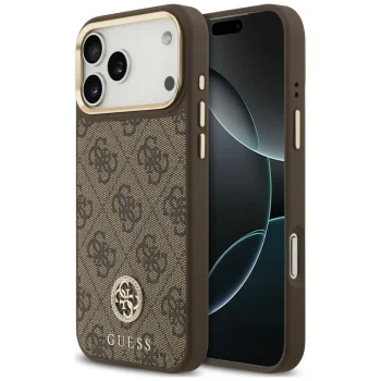 Guess 4G Strass Logo MagSafe case for iPhone 18 Pro Max and 17 Pro Max, brown