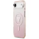 Apsauginis dėklas Guess IML Gradient Triangle Logo MagSafe skirtas iPhone Air, rožinis