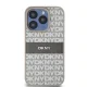 DKNY Mono Stripe & Metal Logo dėklas, skirtas iPhone 15 Pro, smėlio spalvos