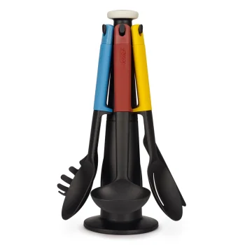 Virtuvės įrankių rinkinys su stovu Joseph Joseph Elevate 6 dalių, juodas