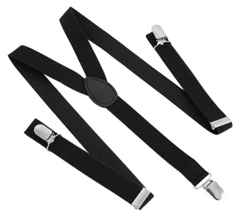 Black Y-Back Suspenders, Size M-XL