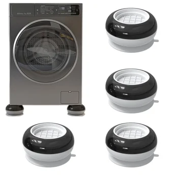 Anti-Vibration Pads for Washing Machines, 4 pcs, 7.5 × 4 cm, Grey