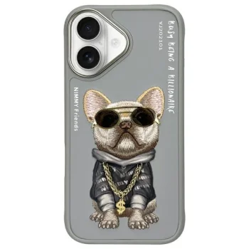 Nimmy Glasses Cool Dog dėklas telefonui iPhone 16, pilkas