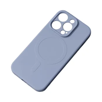 Silikoninis dėklas iPhone 15 Pro Max su MagSafe, pilkas