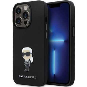Karl Lagerfeld dėklas iPhone 13 / 13 Pro Silicone Ikonik Metal Pin, juodas