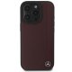 Mercedes dėklas iPhone 16 Pro telefonui Wood Imitation Leather MagSafe, raudonas