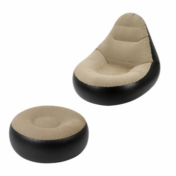 Inflatable Lounger Chair with Footrest and Pump